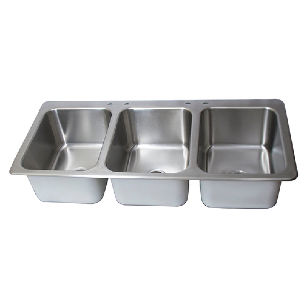 BK Resources DDI3-162012224-P-G Drop-In Sink Three Compartment 55-3/4"W X 25"D X 12"H Overall Size