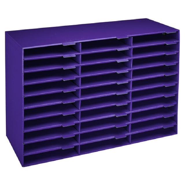 Alpine Industries ADI501-30-PUR Literature File Organizer 30 Compartment Cardboard