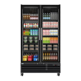 Koolmore KM-MDR-2GD-35CNL-BK KoolMore Commercial Display Refrigerator 44.49"W X 27.36"D X 79.65"H