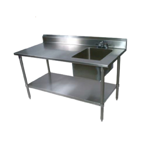 John Boos EPT8R5-3072GSK-R-X Work Table With Prep Sink 72"W X 30"D X 40-3/4"H Overall Size