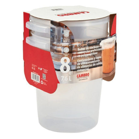 Cambro RFS8PPRP2190 - Multi Pack Translucent Container And Lid, 8 Qt. Capacity, Round