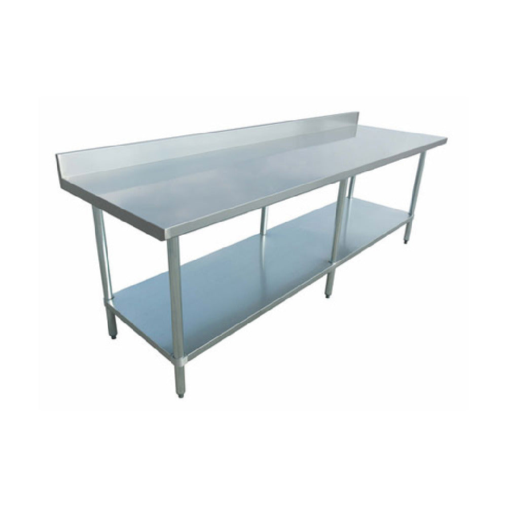 Omcan 23807 (23807) Elite Series Work Table 96"W X 30"D X 38"H 18/430 Stainless Steel Top With 4" Backsplash