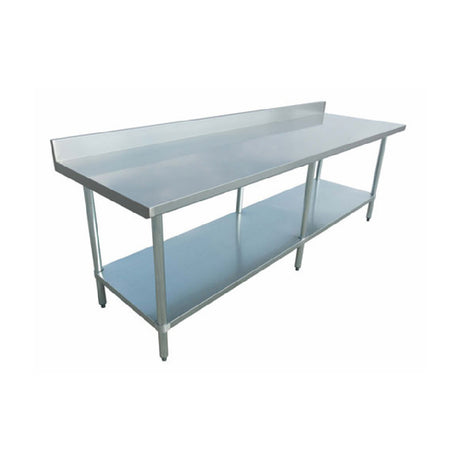 Omcan 23800 (23800) Elite Series Work Table 96"W X 24"D X 38"H 18/430 Stainless Steel Top With 4" Backsplash