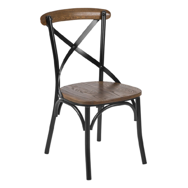 Flash Furniture X-BACK-METAL-FW Side Chair 400 Lb. Weight Capacity Stackable Up To 8 Stools High