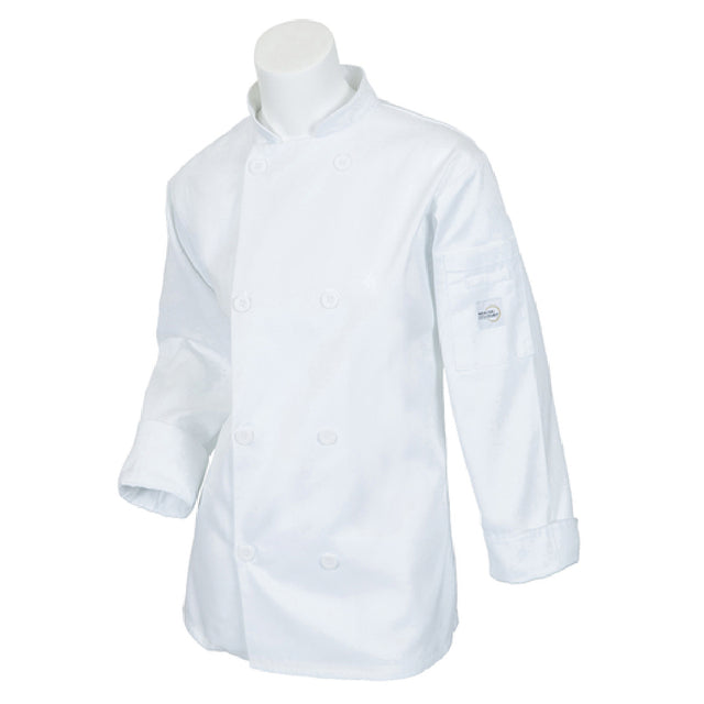 Mercer Culinary M60020WH3X Millennia® Women's Chef Jacket (8) Traditional Buttons Shoulder Pocket