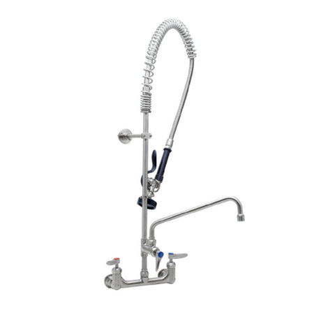 T&S Brass S-0133-12-CR-B EverSteel 8” Wall Mount Mixing Faucet With Body Add-on Faucet
