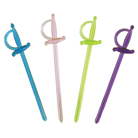 Spill-Stop 400-00 Sword Picks 3" Four Assorted Colors (blue Pink Green And Purple)