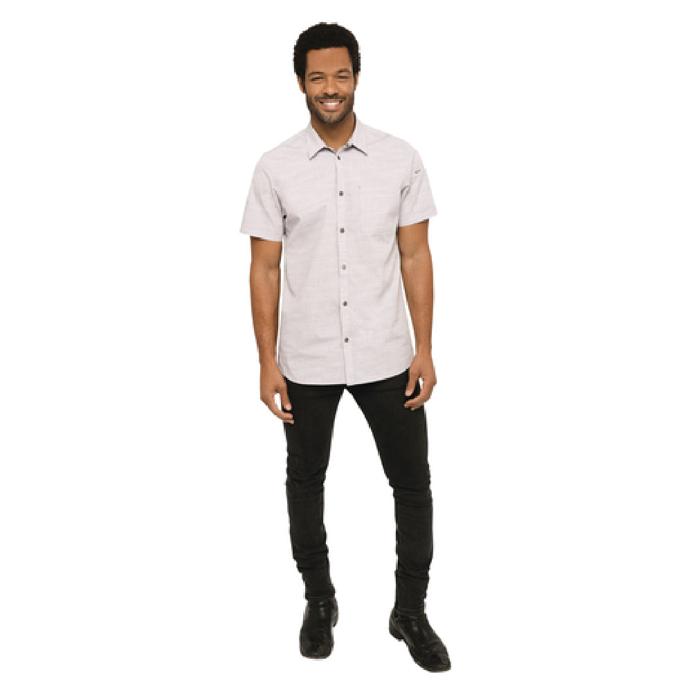 Chef Works SHC01-TAU-L Havana Shirt Short Sleeves Side Hem Detail