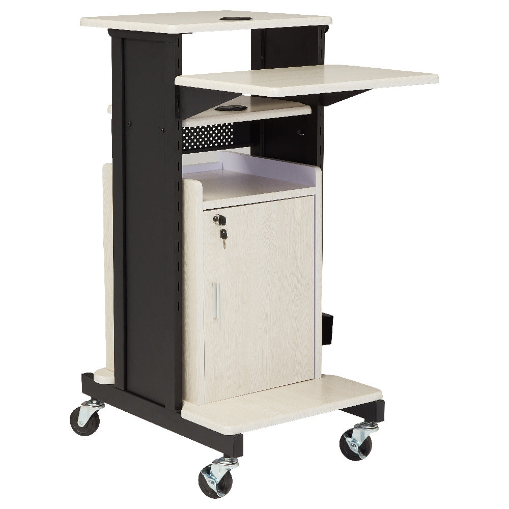 National Public Seating PRC250 Oklahoma Sound® Premium Plus Presentation Cart With Storage Cabinet