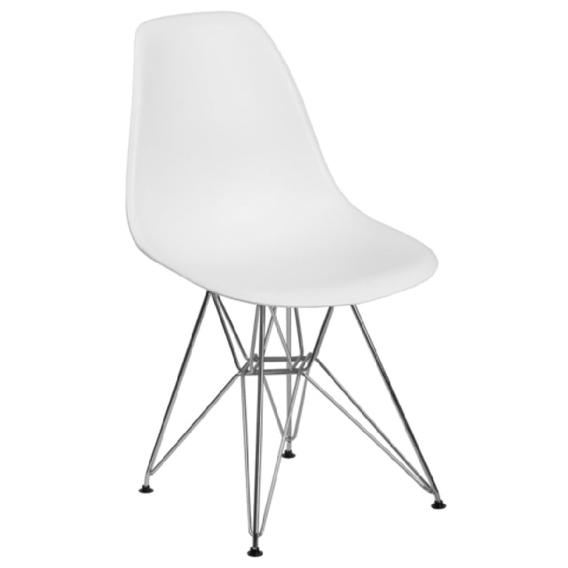 Flash Furniture FH-130-CPP1-WH-GG Elon Series Accent Side Chair Contoured Design