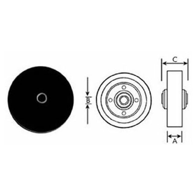 Private Label MVR1201061 Wheel (4" 5/16"id Blk)