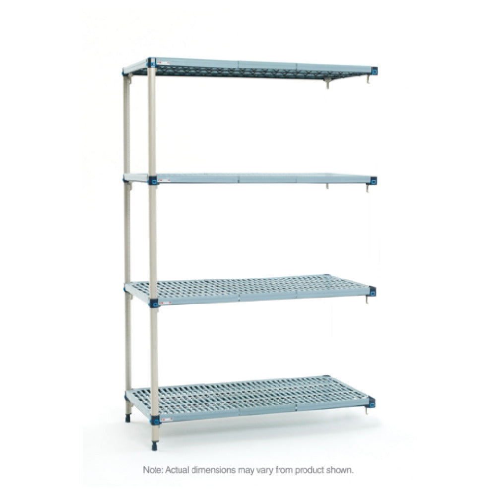 Metro AQ456G3 MetroMax® Q Add-On Shelving Unit 48"W X 21"D X 63"H (4) Quick-adjust Shelves With Removable Polymer Open-grid Shelf Mats And Epoxy Coated One-piece Steel Frames