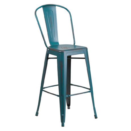 Flash Furniture ET-3534-30-KB-GG Bar Stool 500 Lb. Weight Capacity Curved Back With Vertical Slat