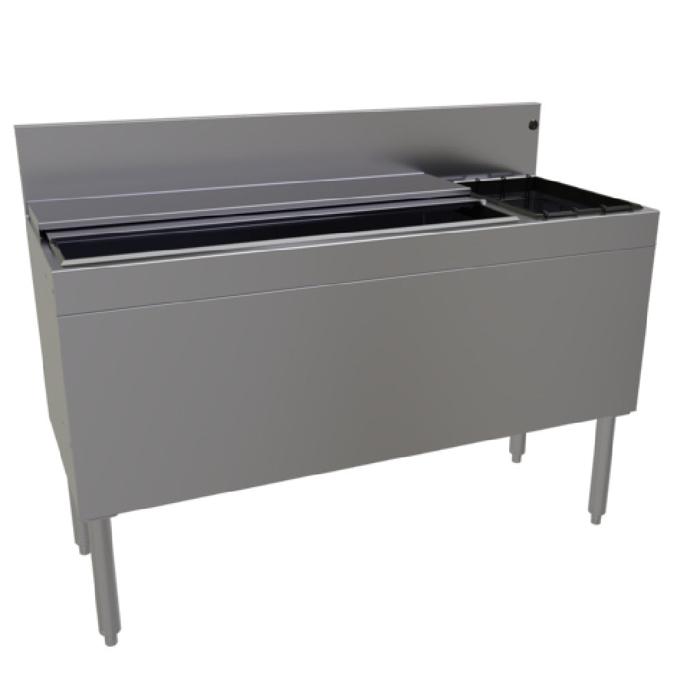 Glastender CBA-48-CP10-ED Extra Deep Underbar Ice Bin/Cocktail Unit With Bottle Well Storage