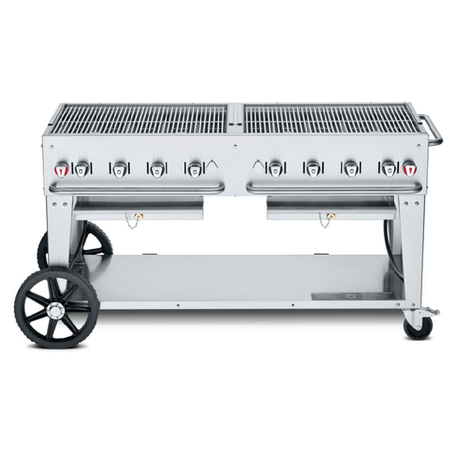 Crown Verity CV-MCB-60 Mobile Outdoor Charbroiler LP Gas 58" X 21" Grill Area