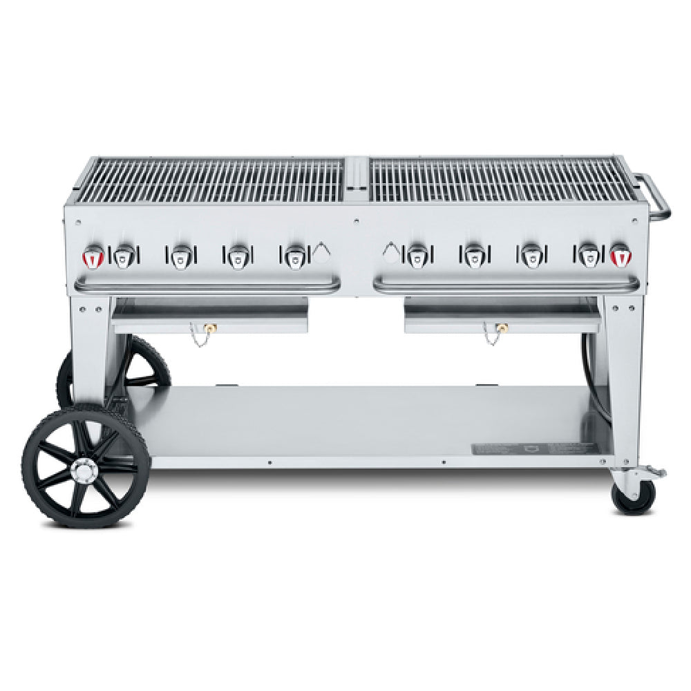 Crown Verity CV-MCB-60-SI BULK Mobile Outdoor Charbroiler LP Gas 58" X 21" Grill Area