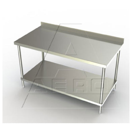 AERO Manufacturing 3TSS-3048 Delux™ Work Table 48"W X 30"D X 37-3/4"H 16/304 Stainless Steel Top Reinforced With (3) Galvanized Steel Box Channels