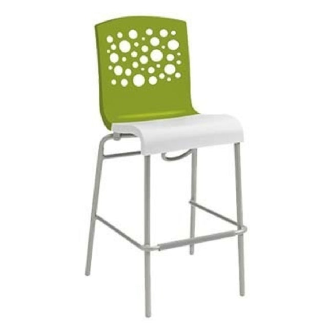 Grosfillex US836152 Tempo Stacking Barstool Resin Back With Circle Cutout Resin Seat