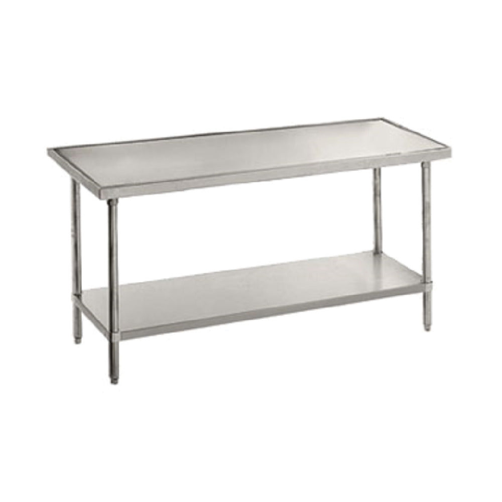 Advance Tabco VLG-308 Work Table 96"W X 30"D 14 Gauge 304 Stainless Steel Top