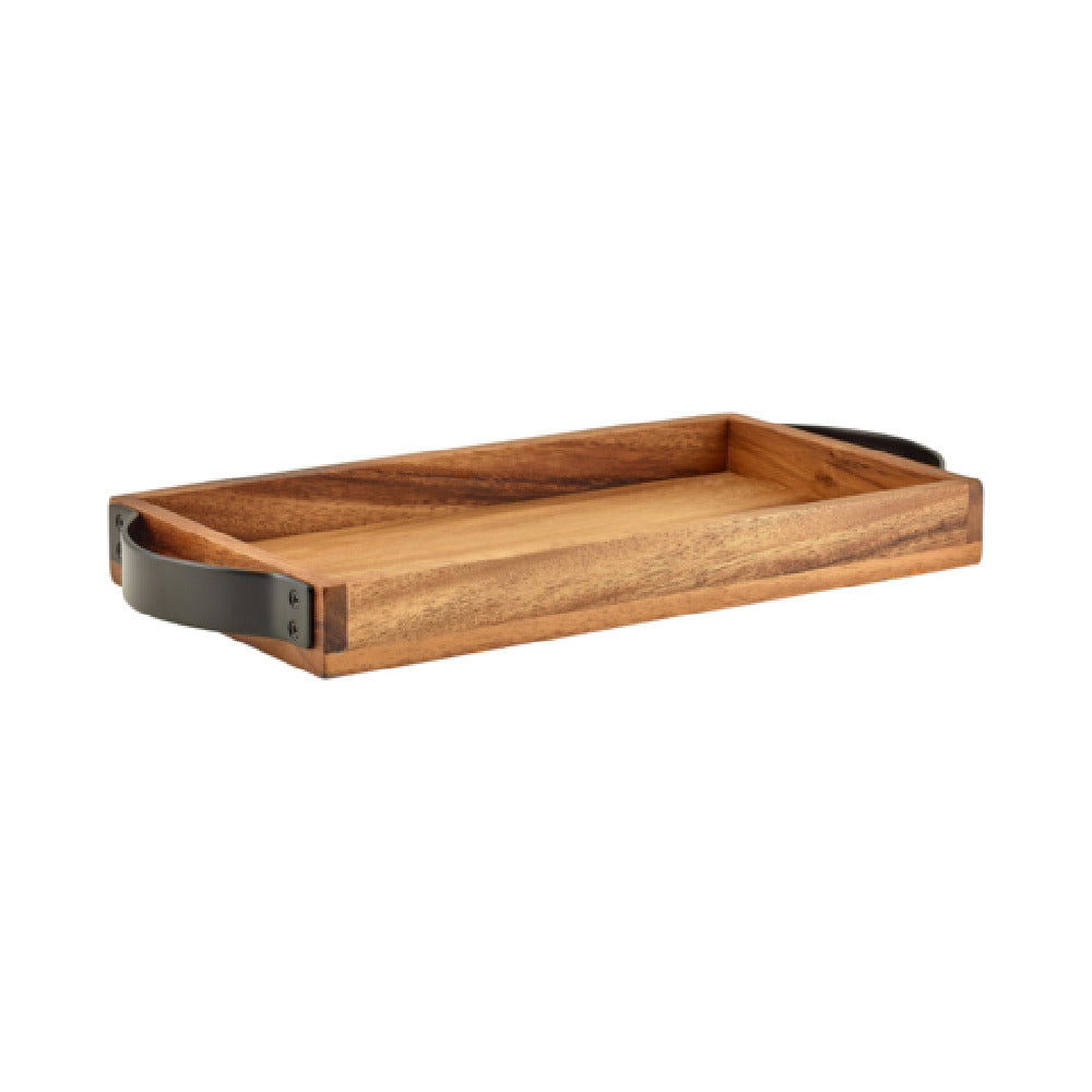 Steelite GWWST3217 Wood Serving Tray 12 7/8 In X 6-7/8" With Metal Handles