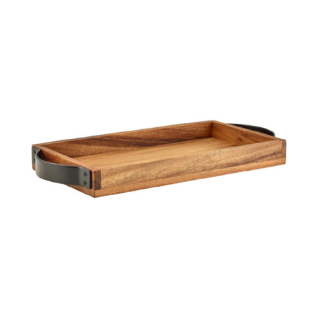 Steelite GWWST3217 Wood Serving Tray 12 7/8 In X 6-7/8" With Metal Handles