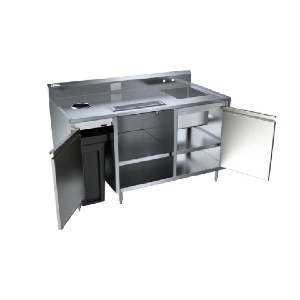 NBR Equipment BEV-T6030R Beverage Table/Counter 60"W With 14" X 16" X 12" Deep Sink On Right