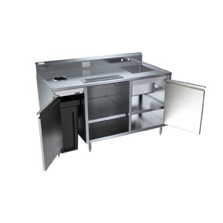 NBR Equipment BEV-T7230R Beverage Table/Counter 72"W With 14" X 16" X 12" Deep Sink On Right