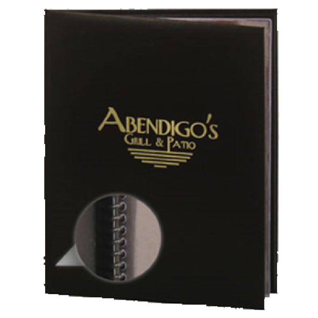 Risch AUGUSTA-SP 4.25X14 Augusta Menu Cover 4-1/4" X 14" Padded Cover Holds Black Spiral Pages (one Page Included)