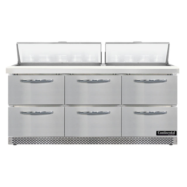 Continental Refrigerator SW72N18-FB-D Sandwich Unit Front Breather 72"W