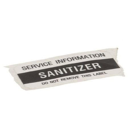 Glastender 1000486 Sanitizer Decal Glastender