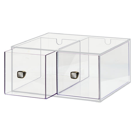 Cal Mil 1480 Replacement Bin 12"W X 12"D X 6"H (2) Acrylic Drawers With Knobs