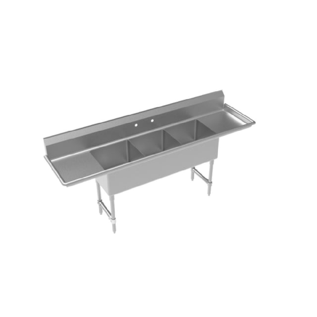 Krowne CS-1818-3-LR-LF Royal Series 3-Compartment Commercial Sink With Left & Right Drainboards
