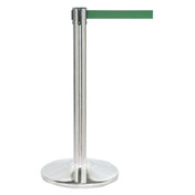 Hubert 45169 - Stanchion, Includes: (1) 40"H Post, (1) 14" Dia. Tapered 30 Lb. Base With Protective Rubber Floor Guards & (1) 7' Green Belt