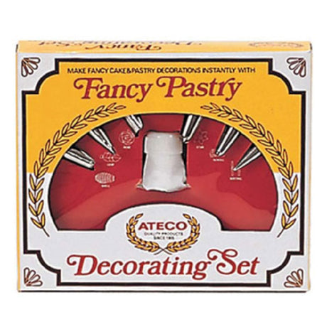 Admiral Craft AT-334 Ateco Decorating Cake Set Includes: (1) Coupling & Nut (1) 10" Flex Bag