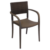 Grosfillex US986037 Java Stacking Armchair Indoor/outdoor Use Synthetic Wicker Back