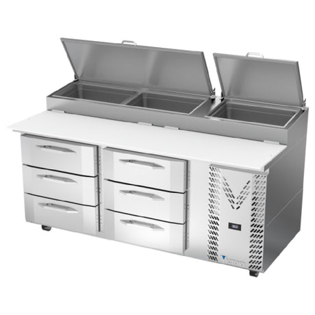 Victory VPPD72HC-6 - Pizza Prep Table, Powered By V-Core™, Two-section