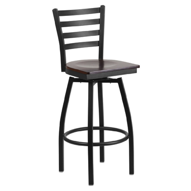 Flash Furniture XU-6F8B-LADSWVL-WALW-GG Hercules Series Bar Stool Metal Ladder Back