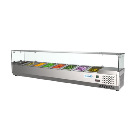 Koolmore SCDC-8P-SG Refrigerated Countertop Prep Unit 71"W (8) 1/3 Pan Capacity