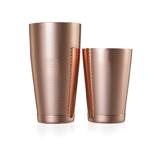 Mercer Culinary M37200CP Barfly® Diamond Lattice Cocktail Shaker Set Includes: (1) Each 28 Oz. & 18 Oz. Shaker