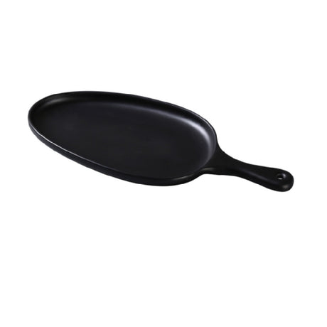 Yanco MO-808BK Moderne Pan Plate 14-1/2"L X 6-1/2"W X 1"H Organic Shaped