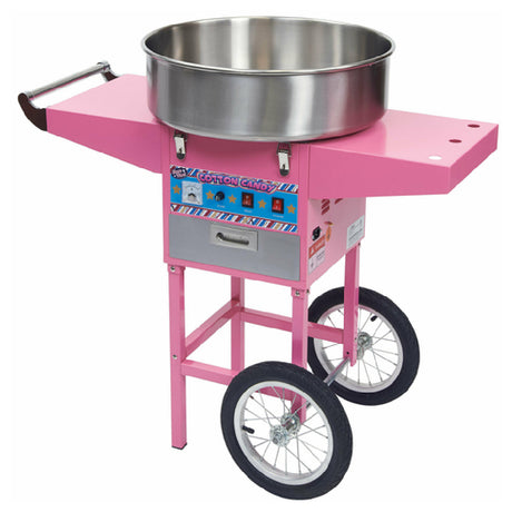 Winco CCM-28M Showtime Cotton Candy Machine With Cart Makes (120) Cones Per Hour