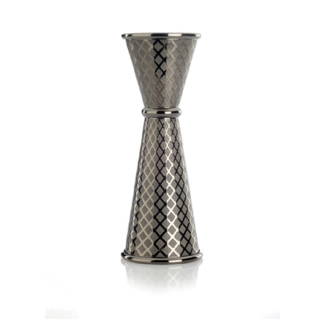 Mercer Culinary M37202BK Barfly® Diamond Lattice Japanese Style Jigger 1 Oz. & 2 Oz. With Internal Marking Lines