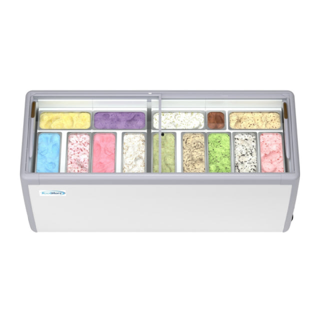 Koolmore KM-GDC-71SD Gelato Dipping Cabinet Display Freezer 70"W X 28.14"D X 34.45"H
