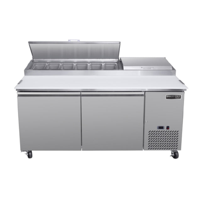 Maxximum MVPP70HC Maxx Cold V-Series Refrigerated Pizza Prep Table 66.8"W 20.3 Cu Ft