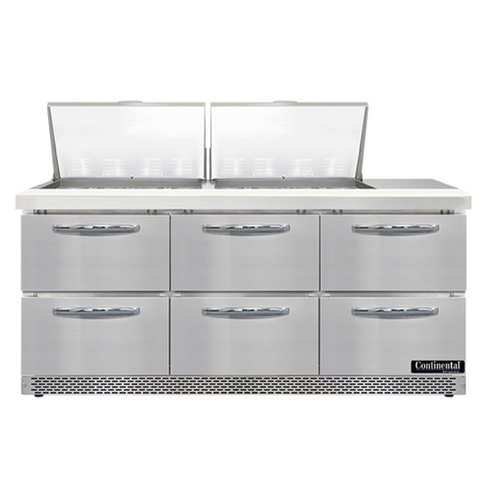 Continental Refrigerator SW72N24M-FB-D Mighty Top Sandwich Unit Front Breather