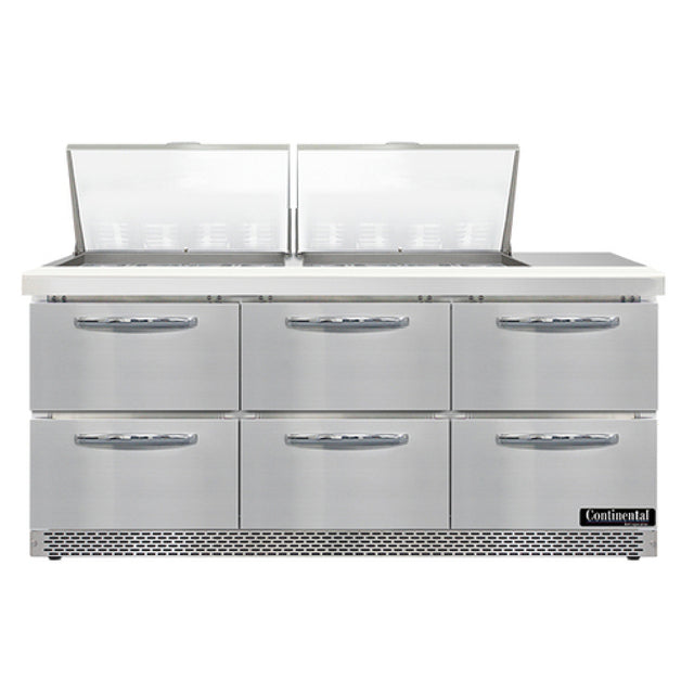 Continental Refrigerator SW72N24M-FB-D Mighty Top Sandwich Unit Front Breather