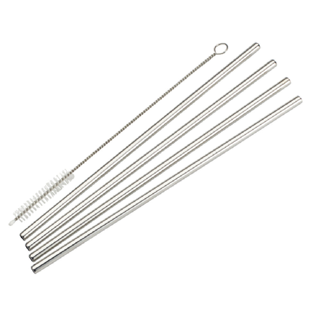 Winco SSTW-8S Drinking Straw Set 5-piece 1/4" Dia. X 8-1/2"H