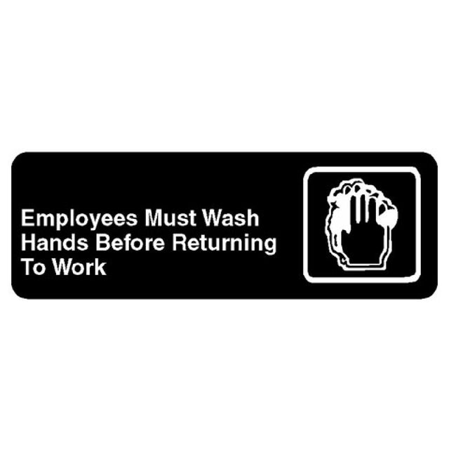 Traex 4530 Employee Hand Wash Sign 3 X 9 In English Braille