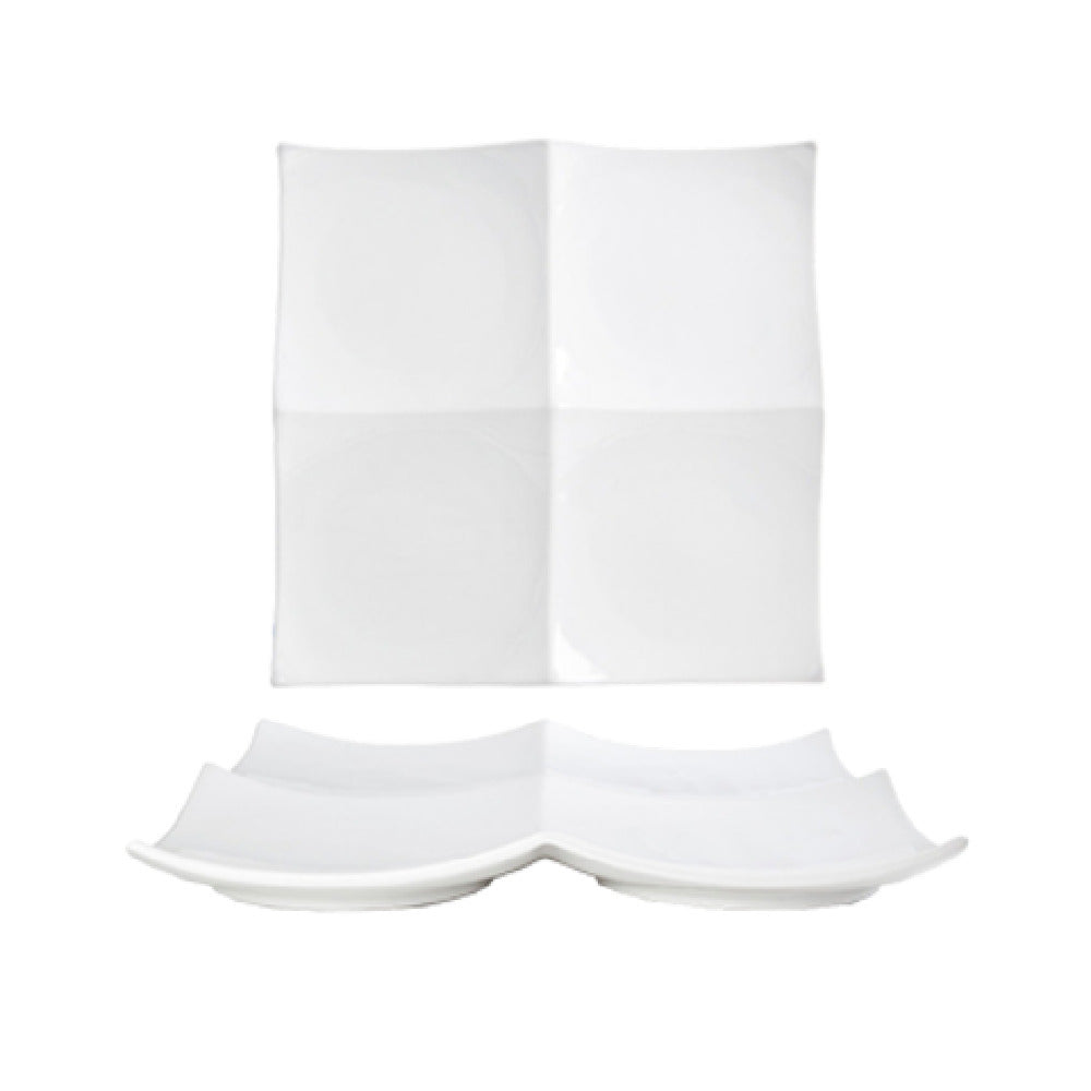FOH DDP034WHP22 Origami® Plate 10" X 10" X 1-1/4" Square