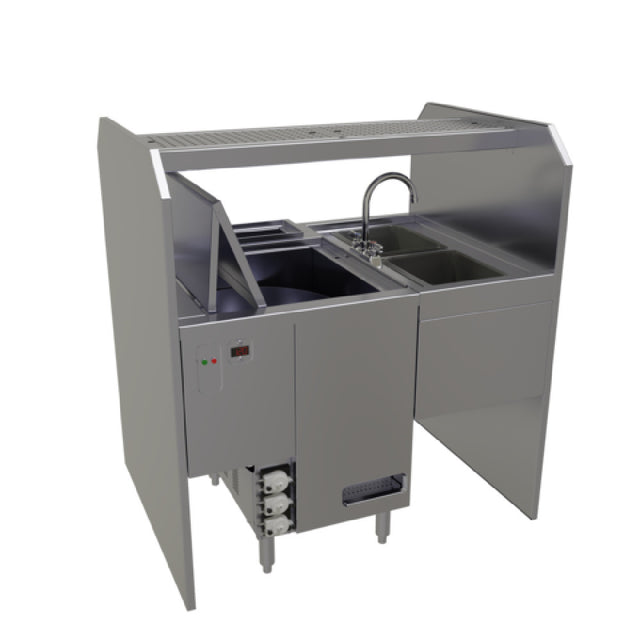 Glastender PSD-42L Disassembly Style Pass-Thru Cocktail Station With Glasswasher